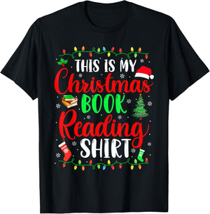 This Is My Christmas Pajama Book Reading Shirt Family Group T-Shirt - T-Shirt | Black