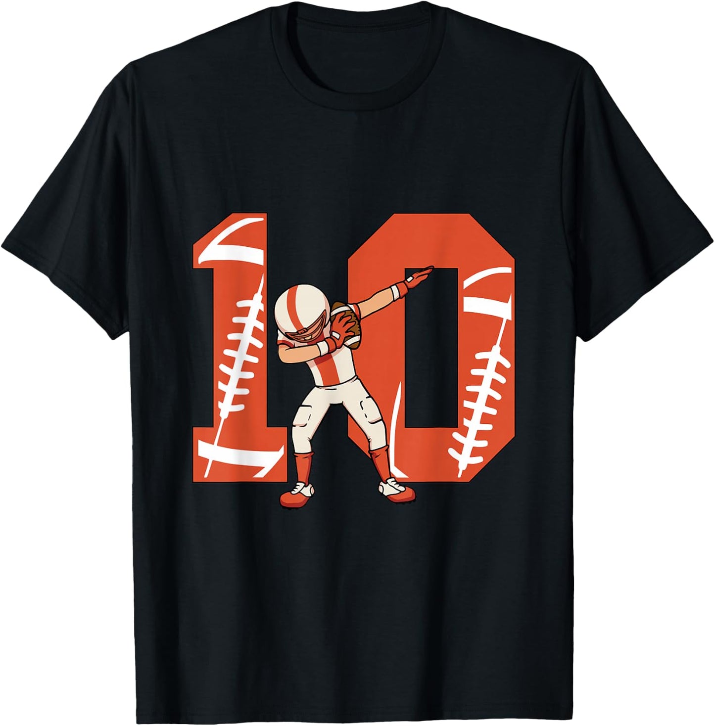 10 Years Old Boy Football Player 10th Football Birthday Kids T-Shirt - T-Shirt | Black