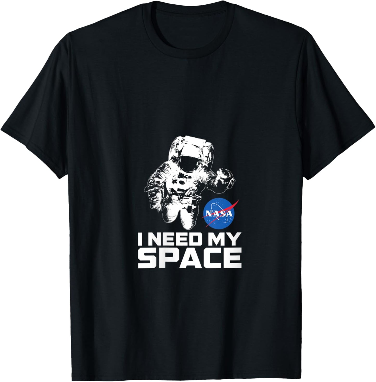 I Need My Space Shirt with Astronaut - NASA Space V-Neck T-Shirt - T-Shirt | Black