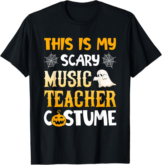 This Is My Scary Music Teacher Halloween Costumes Pajama T-Shirt - T-Shirt | Black