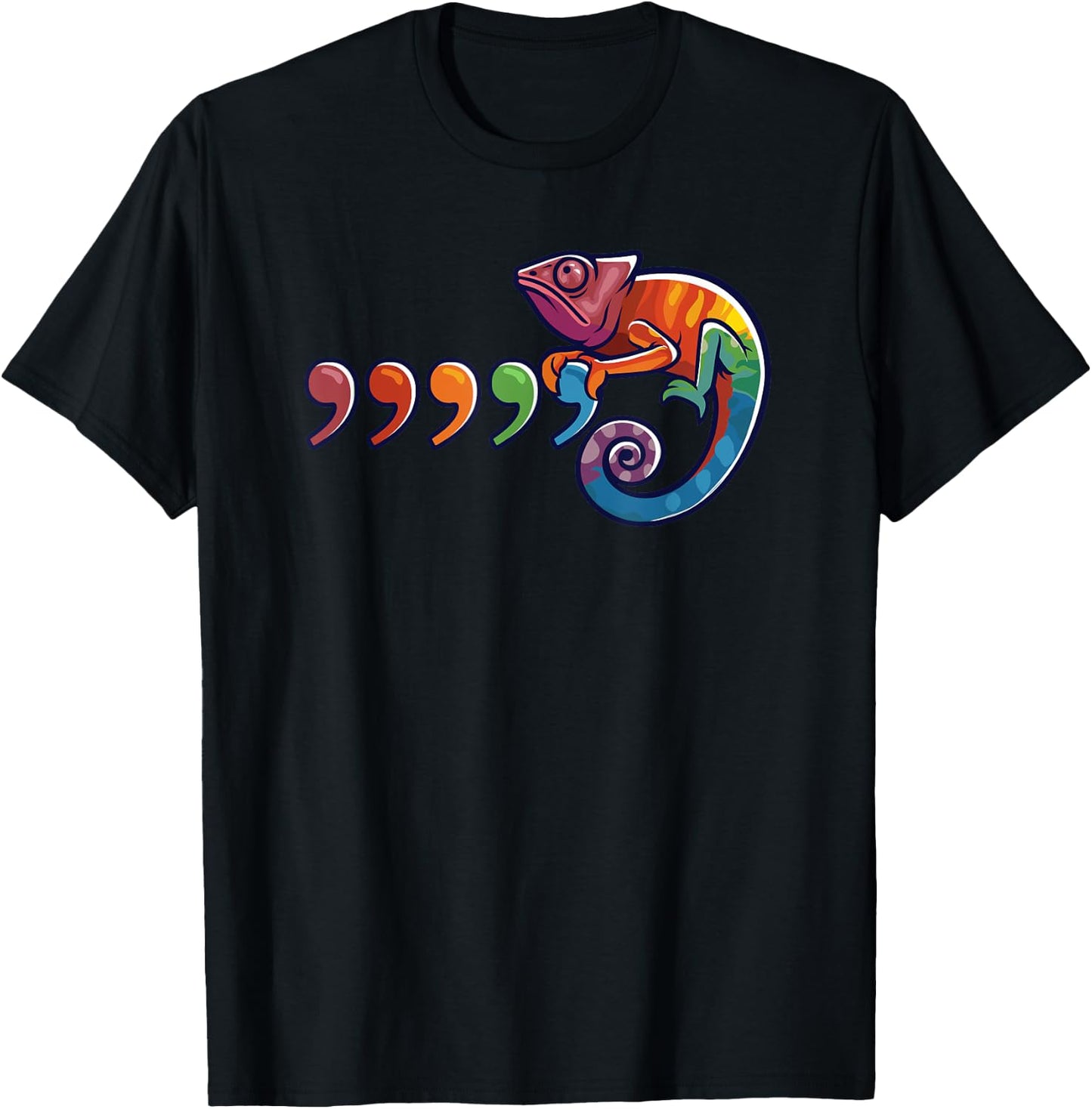 Comma Chameleon Funny 80's Throwback The Original T-Shirt - T-Shirt | Black