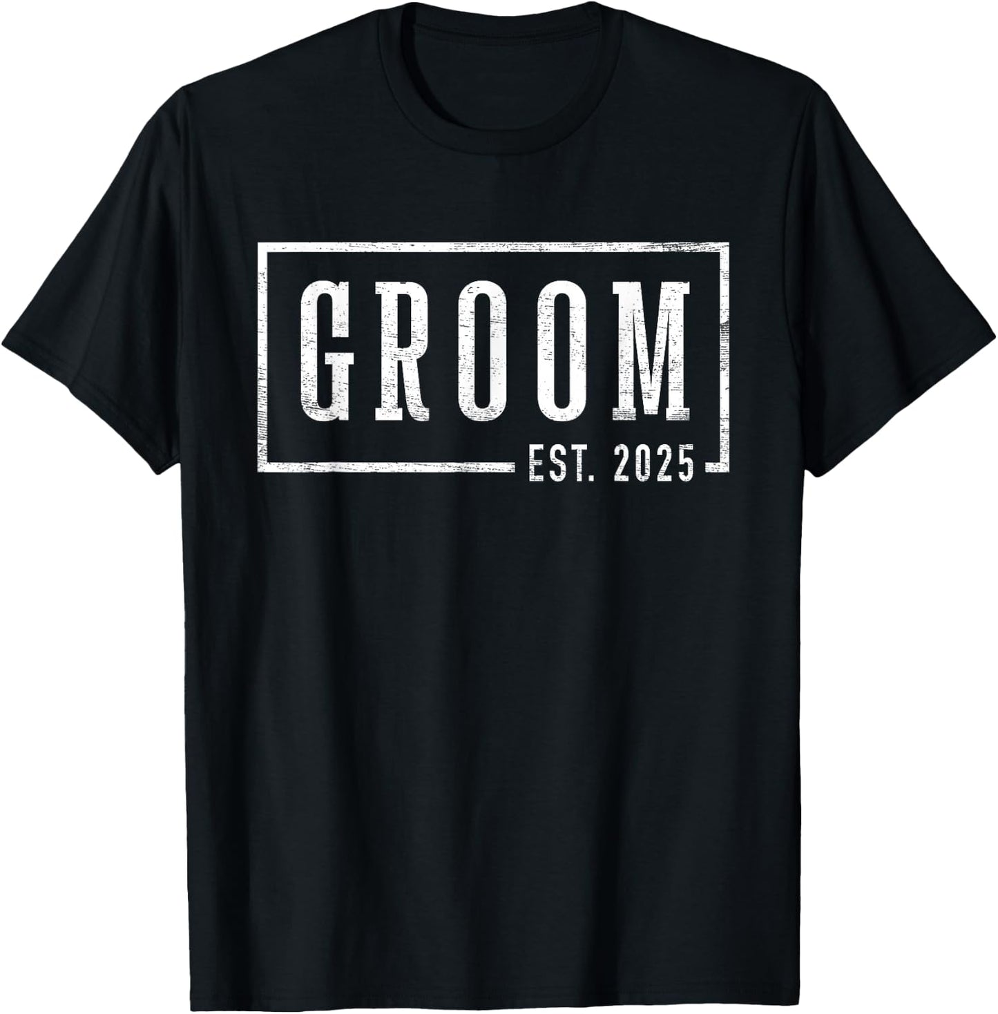 Groom Est 2025 Future Husband Engaged Gifts Him Engagement T-Shirt - T-Shirt | Black