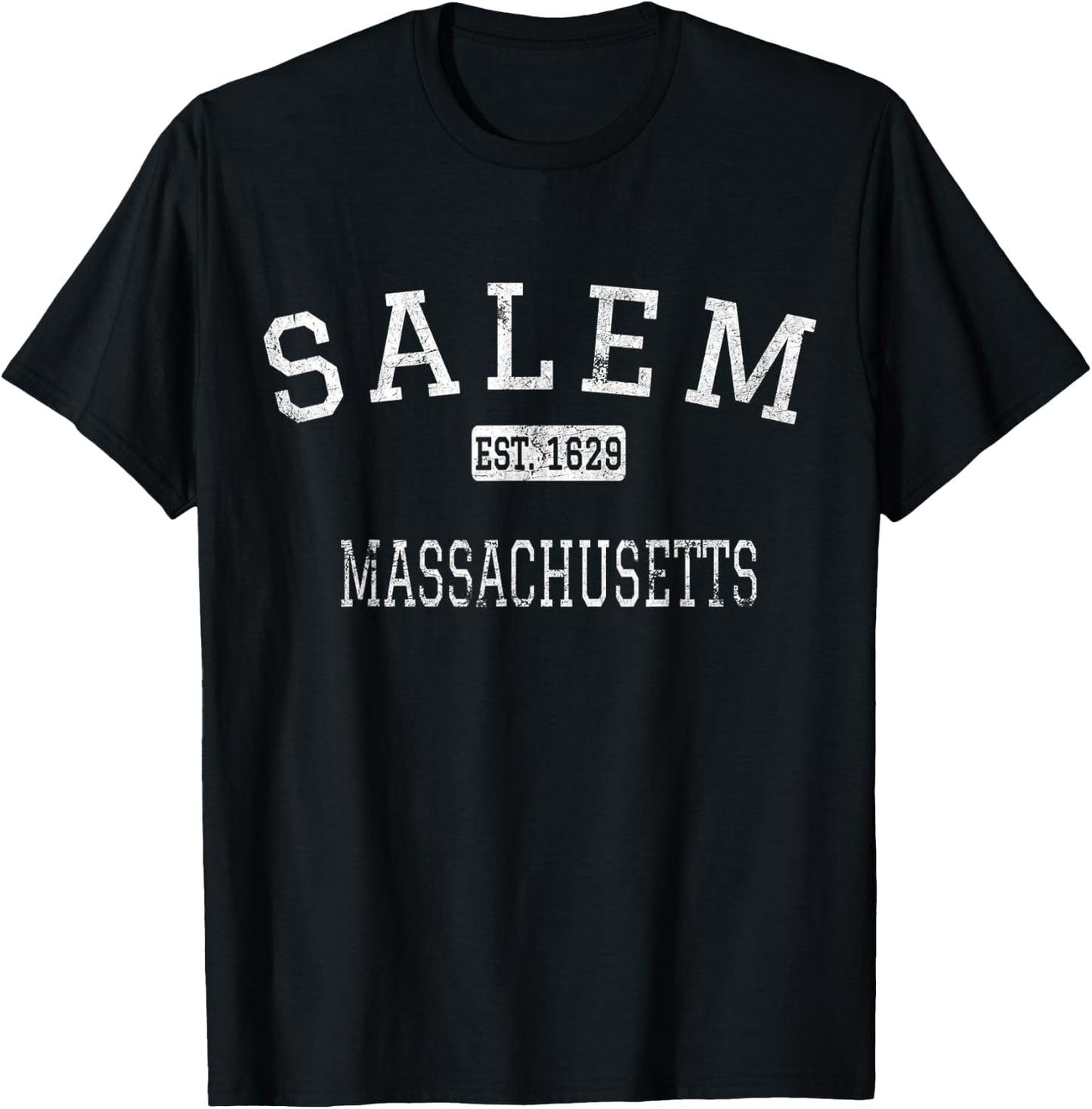 Salem Massachusetts MA Vintage T-Shirt - T-Shirt | Black