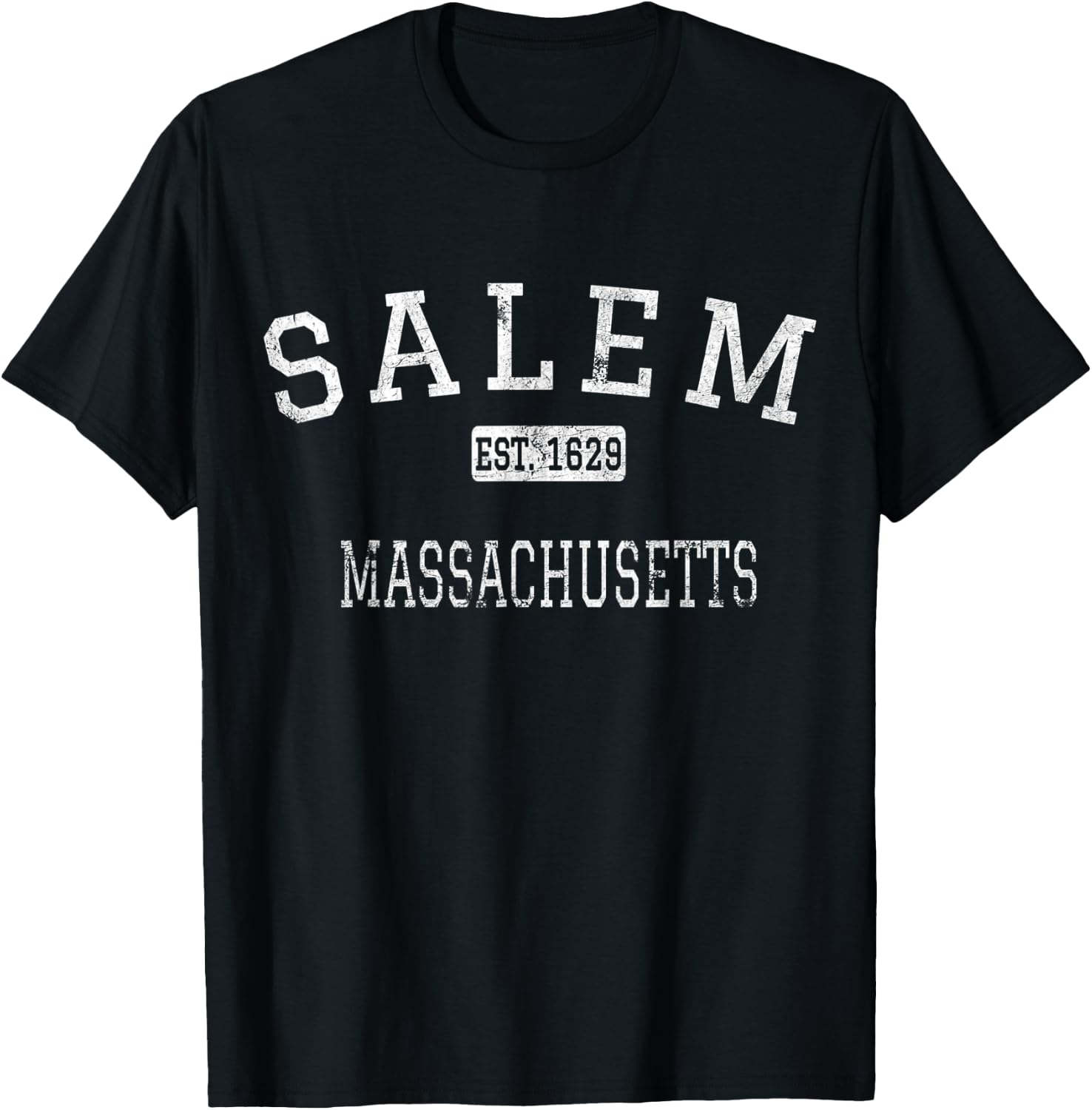 Salem Massachusetts MA Vintage T-Shirt - T-Shirt | Black