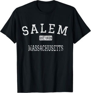 Salem Massachusetts MA Vintage T-Shirt - T-Shirt | Black