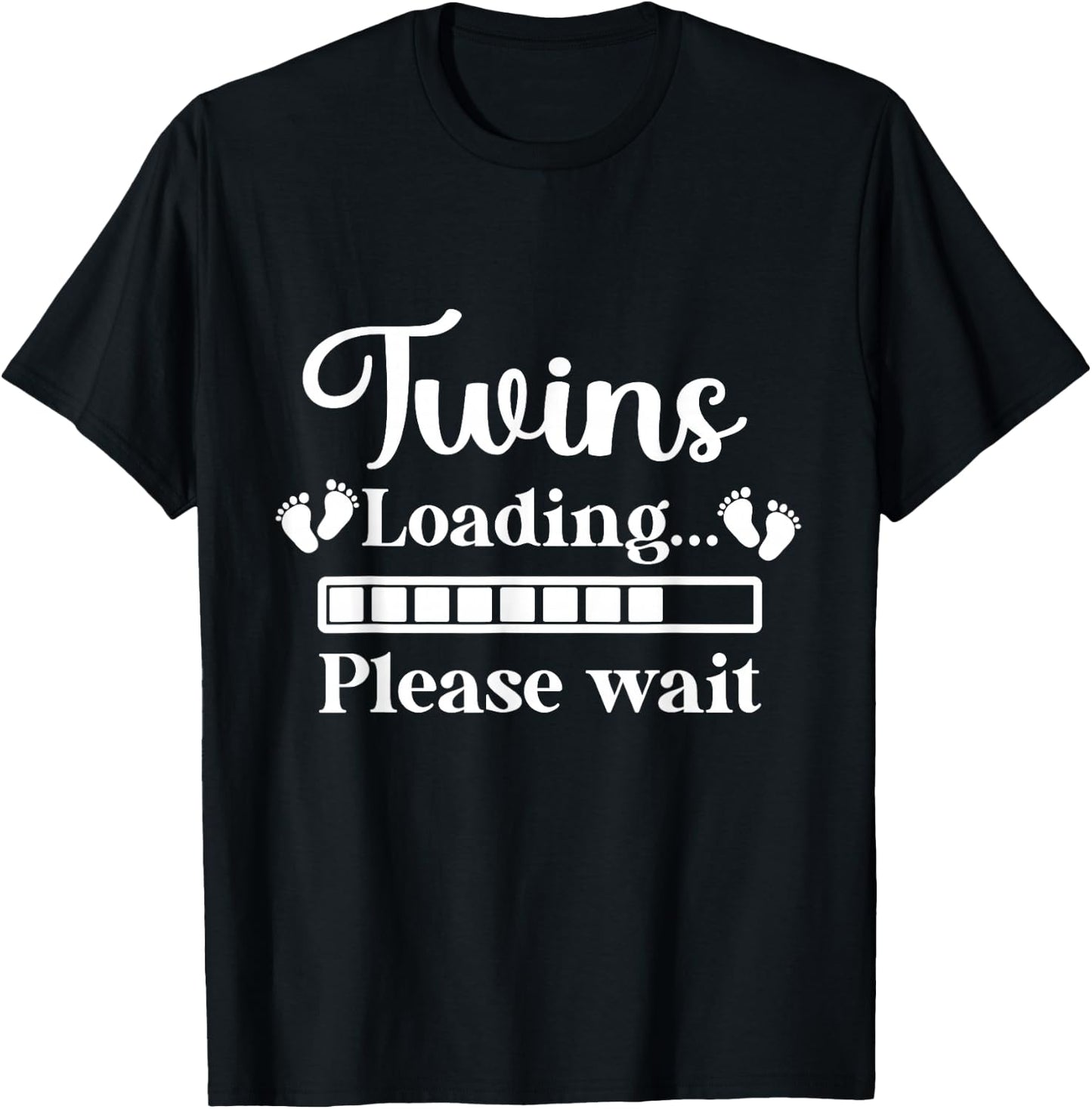 Twins Loading Please Wait Twin Mom Mama Funny T-Shirt - T-Shirt | Black