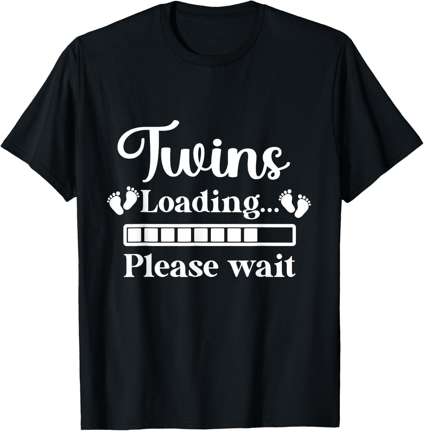 Twins Loading Please Wait Twin Mom Mama Funny T-Shirt - T-Shirt | Black