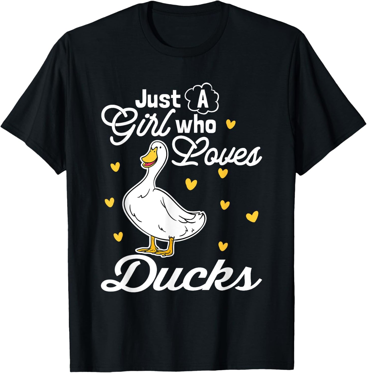 Just A Girl Who Loves Ducks T-Shirt - T-Shirt | Black