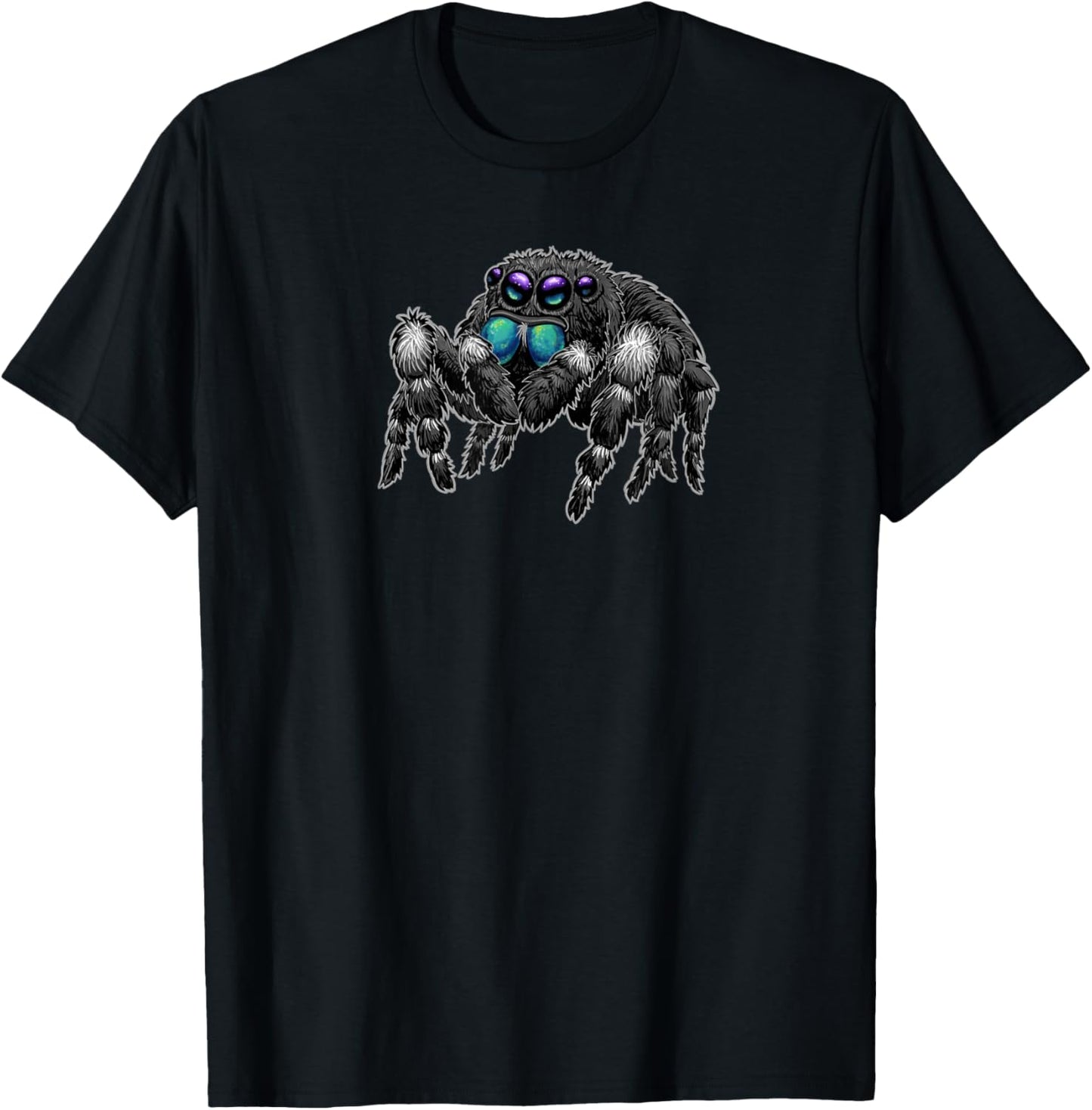 BekArt Daring Bold Jumping Spider Phidippus Audax Cute Arachnid , Black, Small T-Shirt - T-Shirt | Black