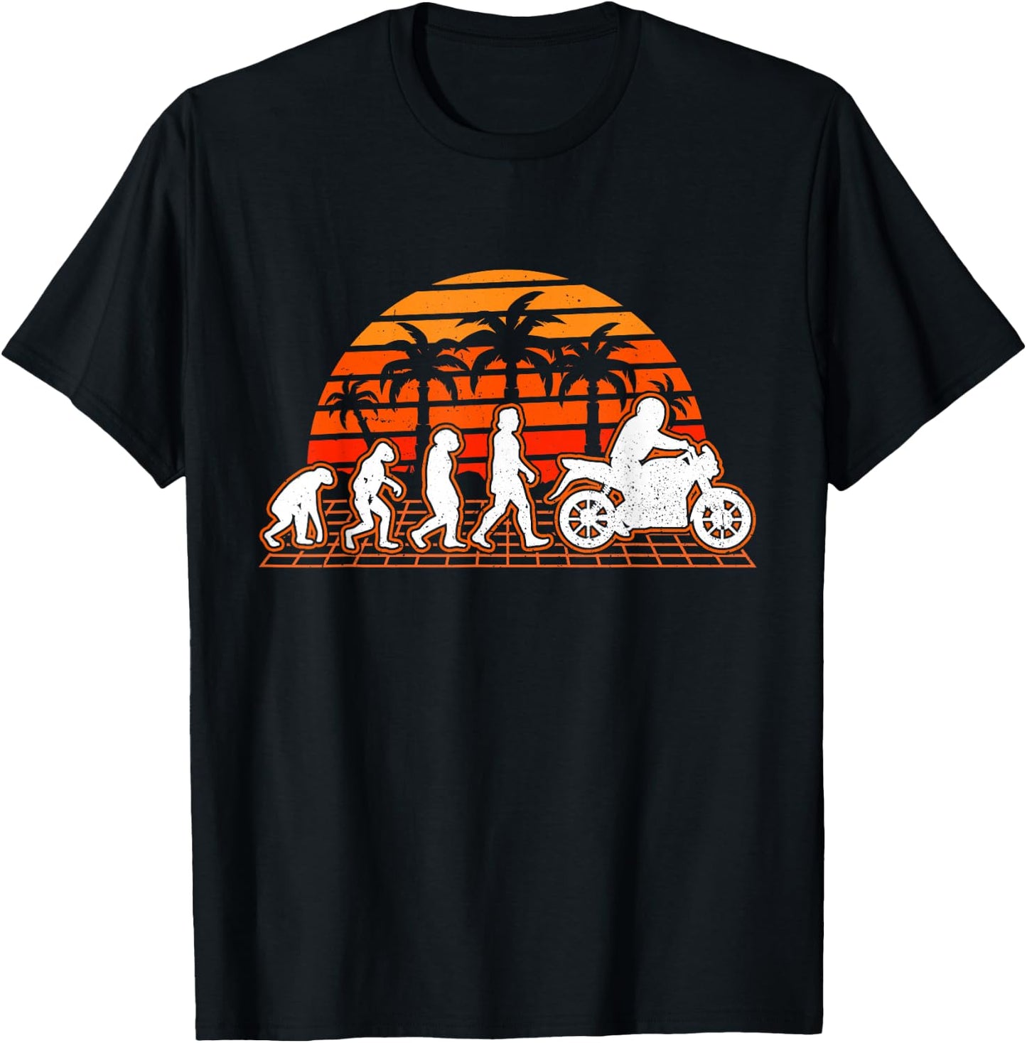 Motorcycle Evolution Retro Motorcycle Biker T-Shirt - T-Shirt | Black