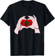 Morocco Heart Send Love Moroccan Flag Hand Moroccan Pride T-Shirt - T-Shirt | Black