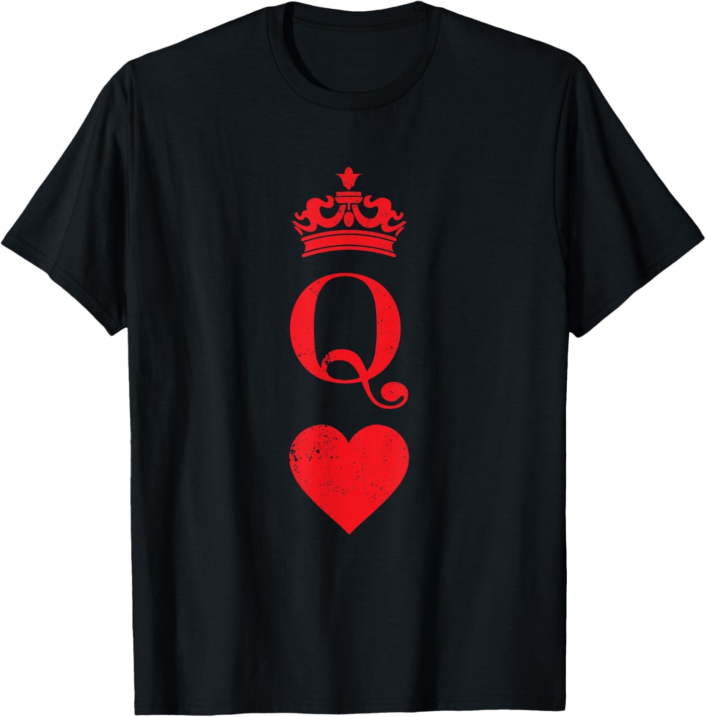 Queen of Hearts Vintage Poker Playing Cards Queen T-Shirt - T-Shirt | Black