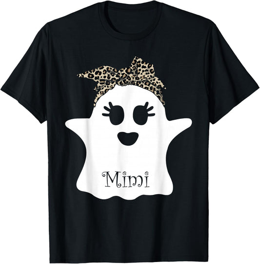 mb Spooky Mimi Ghost Bandana Boo Halloween Family Matching T-Shirt - T-Shirt | Black