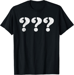 Question Mark Stenciled Punctuation - Funny T-Shirt - T-Shirt | Black