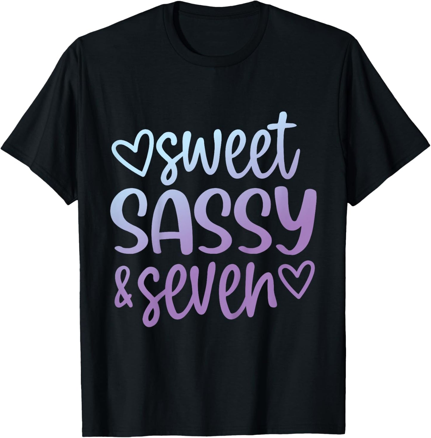 Tie Dye Sweet Sassy and Seven 7th Birthday Girls 7 Years Old T-Shirt - T-Shirt | Black