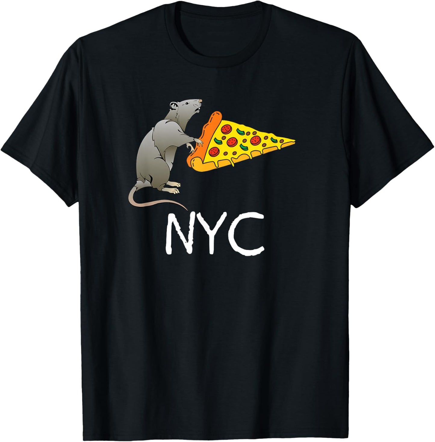 NYC, Pizza Rat T-Shirt - T-Shirt | Black
