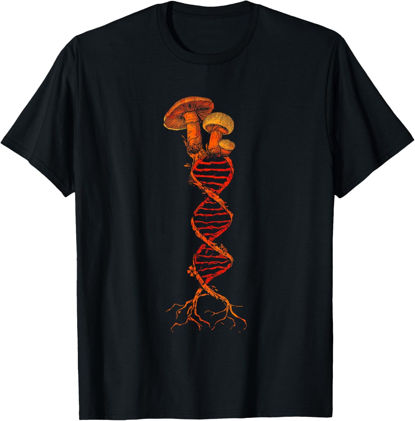Mushroom DNA Goblincore Aesthetic Mycology Shroom Fungi T-Shirt - T-Shirt | Black
