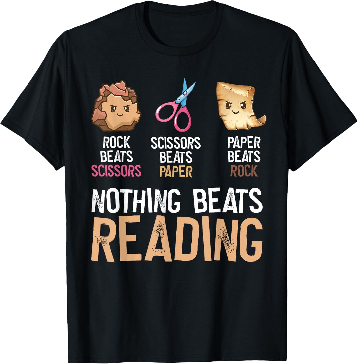 Nothing Beats Reading Book Librarian Rocks Geology Science T-Shirt - T-Shirt | Black