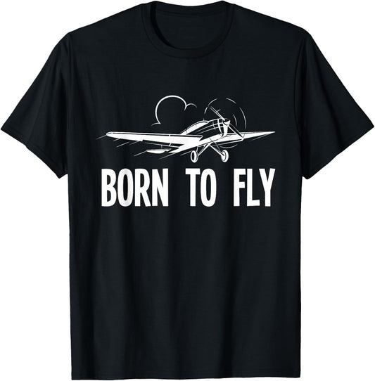 Born To Flying Fly Airplanes Pilots Airplane Pilot T-Shirt - T-Shirt | Black