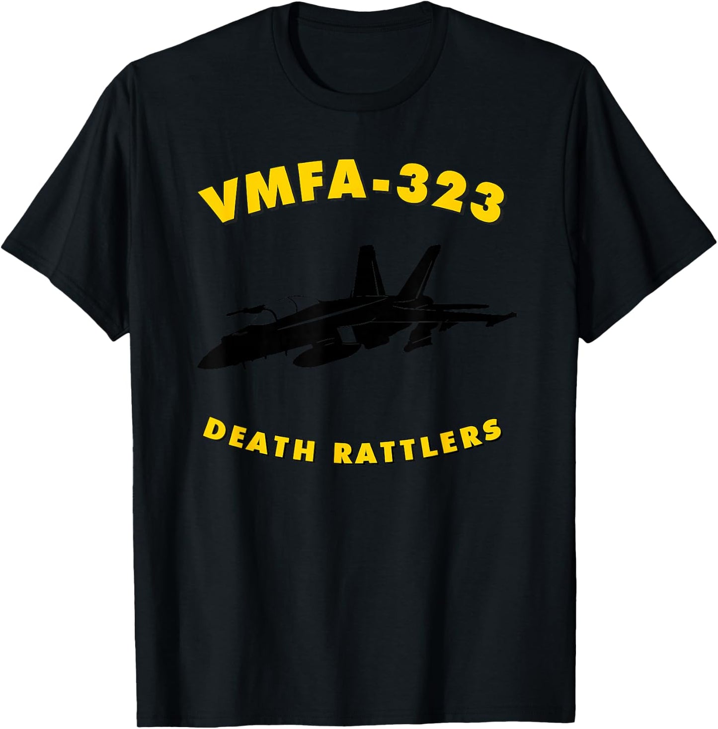 VMFA-323 Fighter Attack Squadron F/A-18 Hornet Jet T-Shirt - T-Shirt | Black