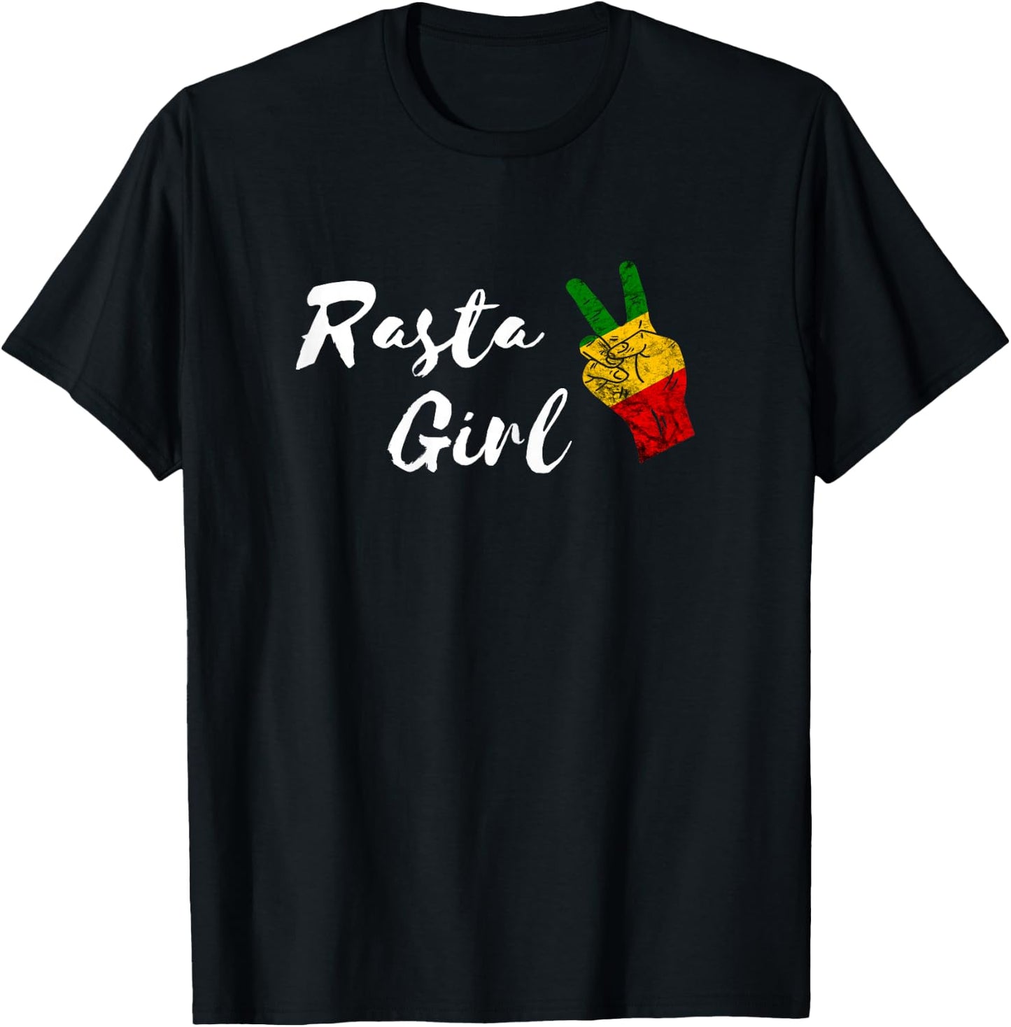 Rasta Girls Peace Reggae Hippie Rastafarian Roots T-Shirt - T-Shirt | Black