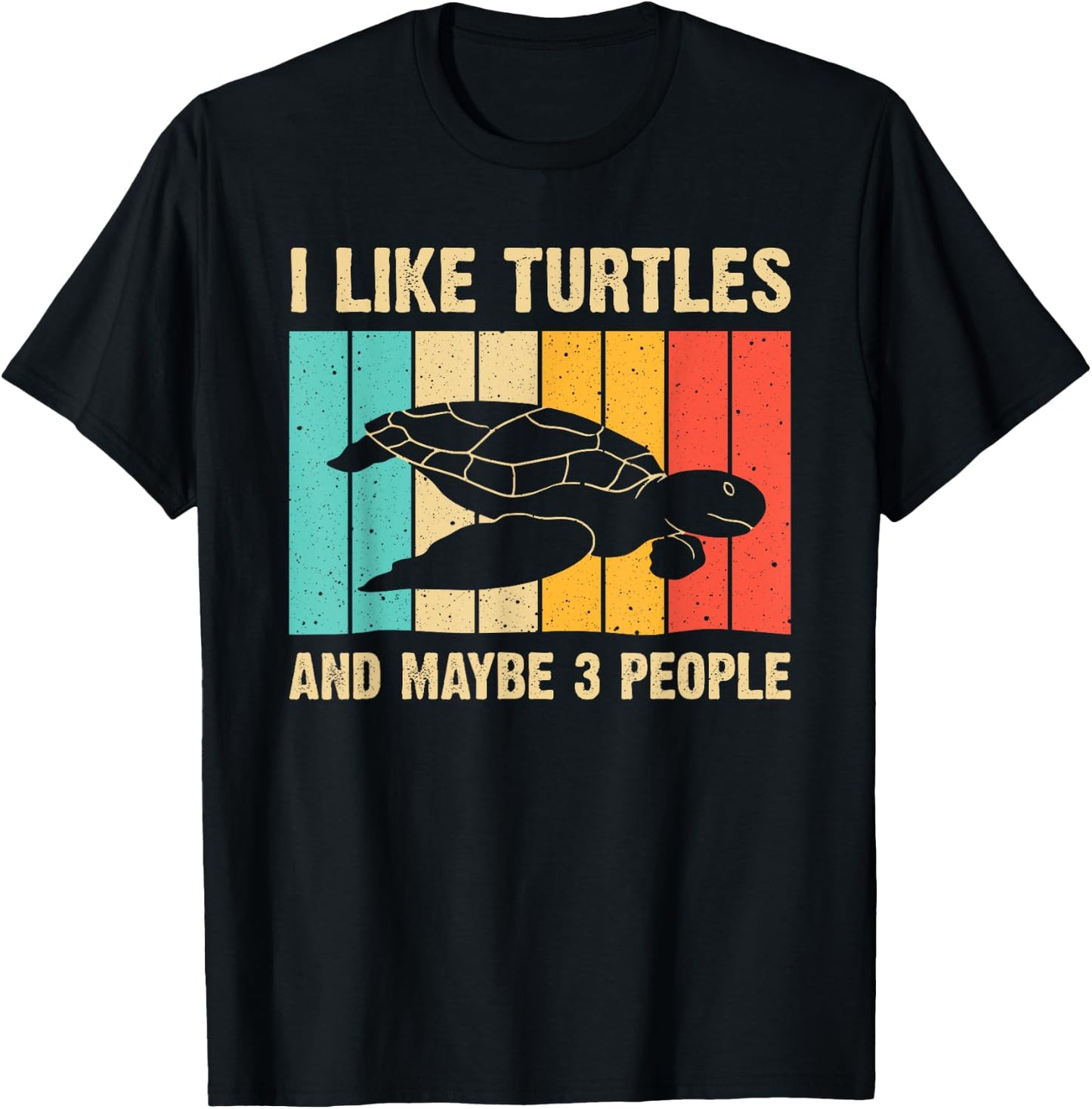 Funny Turtle Design Sea Turtle Lover Men Women Boys Girls T-Shirt - T-Shirt | Black