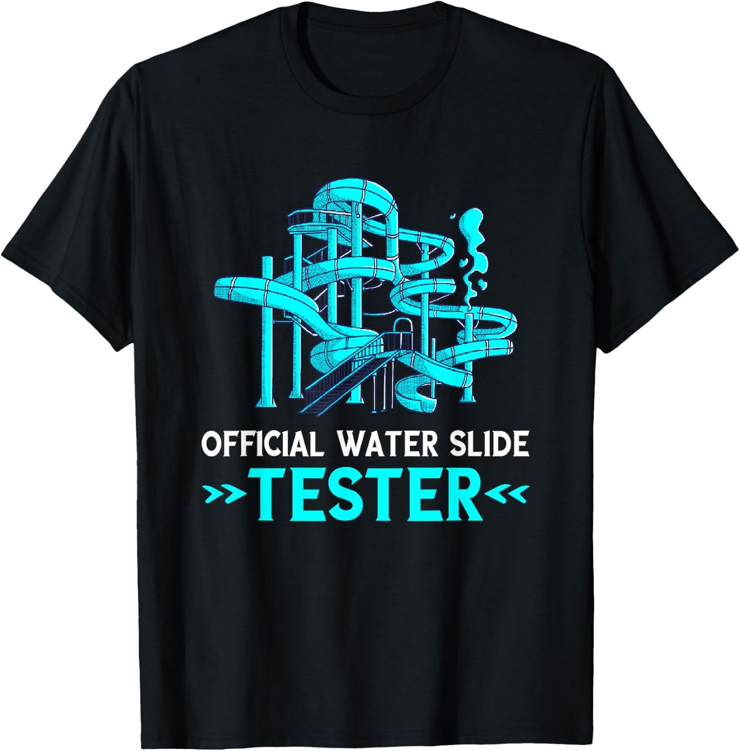 Water Slide Tester Swimmer Aqua Park Waterpark Lover Slides T-Shirt - T-Shirt | Black