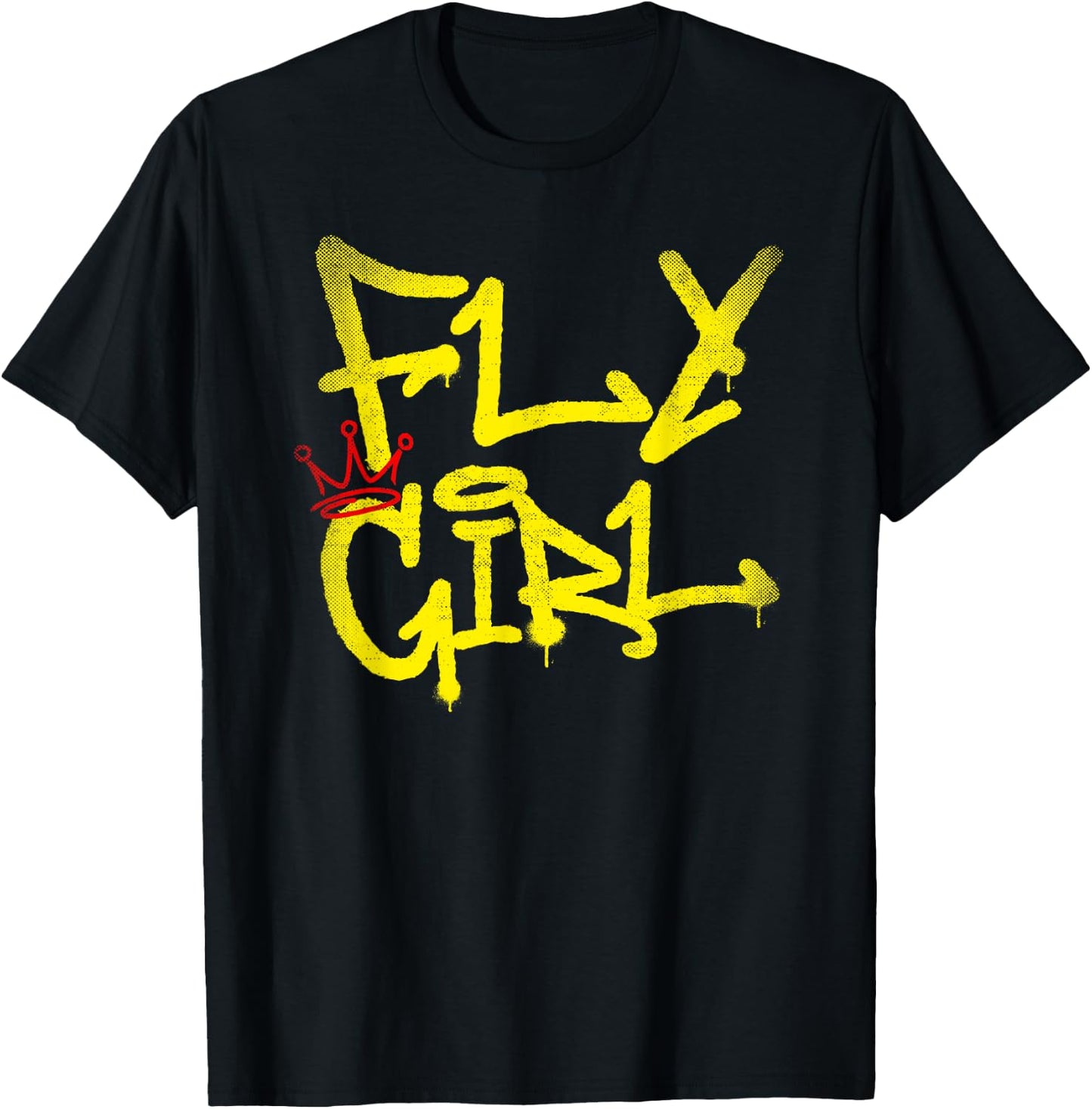 Fly Girl 80s 90s Rap B-Girl Old School Hip Hop Graffiti T-Shirt - T-Shirt | Black