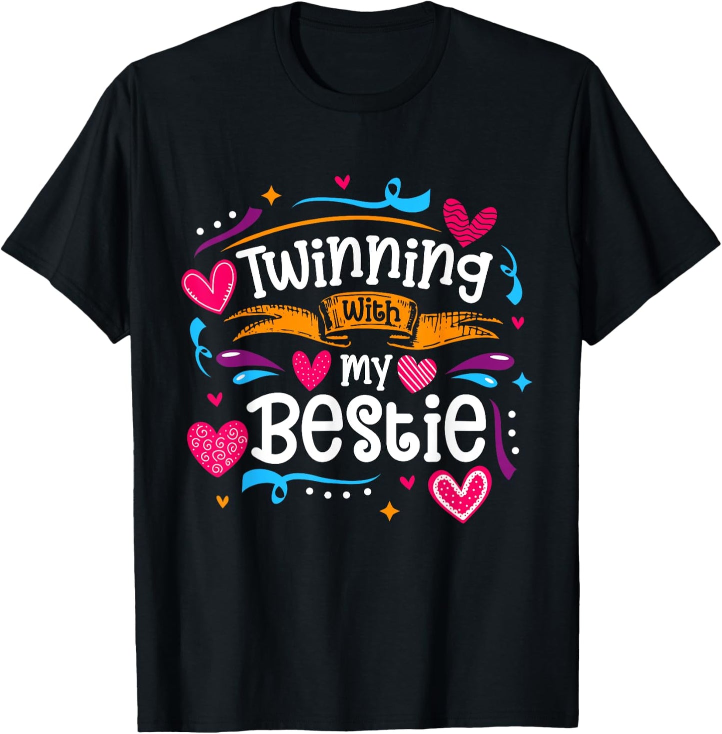 Twinning Bestie Twins Day Friends Matching T-Shirt - T-Shirt | Black