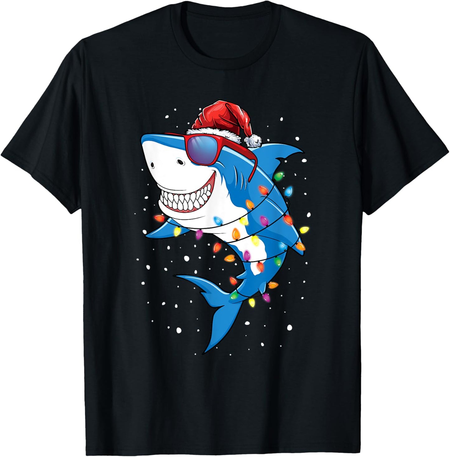 Christmas Shark Shirt Xmas Funny Santa Shark T-Shirt - T-Shirt | Black