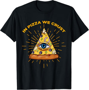 Freemasonry Pizza Vegan Illuminati All-Seeing Eye Food Lover T-Shirt - T-Shirt | Black