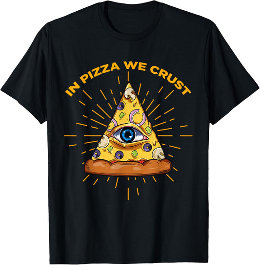 Freemasonry Pizza Vegan Illuminati All-Seeing Eye Food Lover T-Shirt - T-Shirt | Black