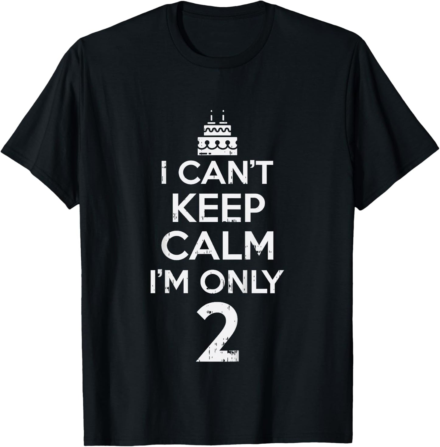 Cant Keep Calm Only 2 Funny Second 2nd Birthday Party Gift T-Shirt - T-Shirt | Black