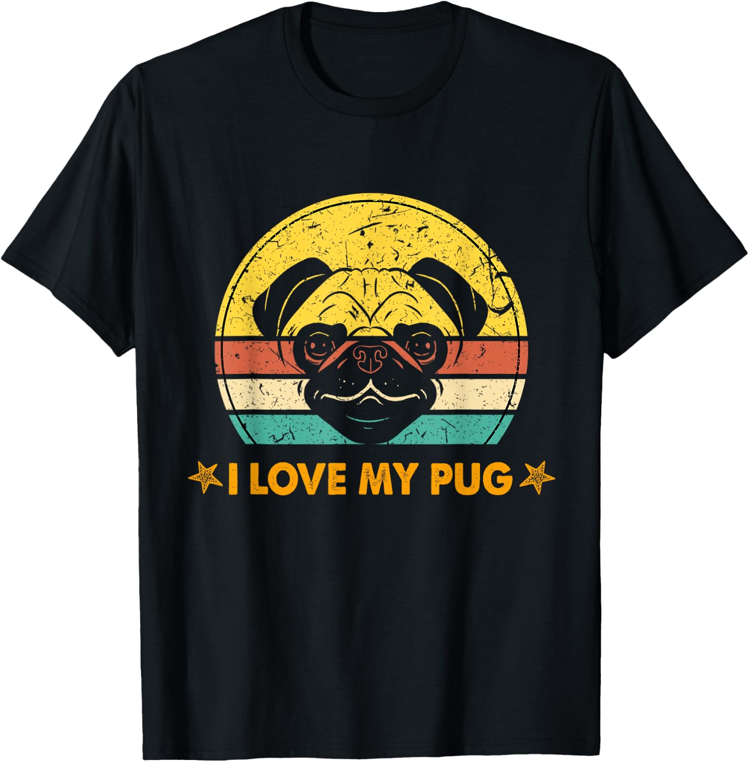 Pug Love I Love My Pug T-Shirt - T-Shirt | Black