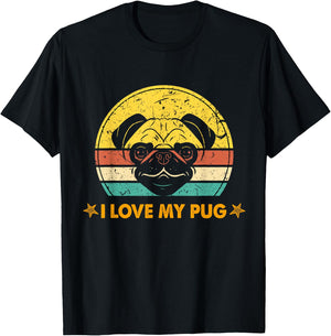 Pug Love I Love My Pug T-Shirt - T-Shirt | Black