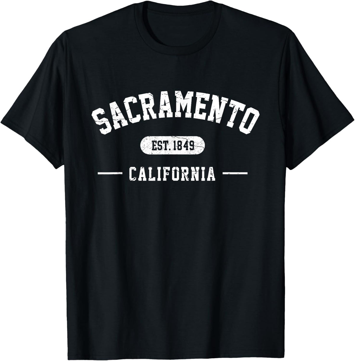 Sacramento California Est 1849 Vintage Retro Athletic Style T-Shirt - T-Shirt | Black