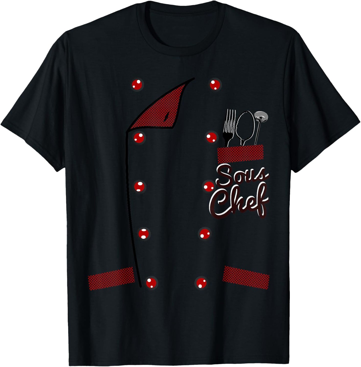 Sous Chef Jacket Funny Faux Costume Idea for Cooks T-Shirt - T-Shirt | Black
