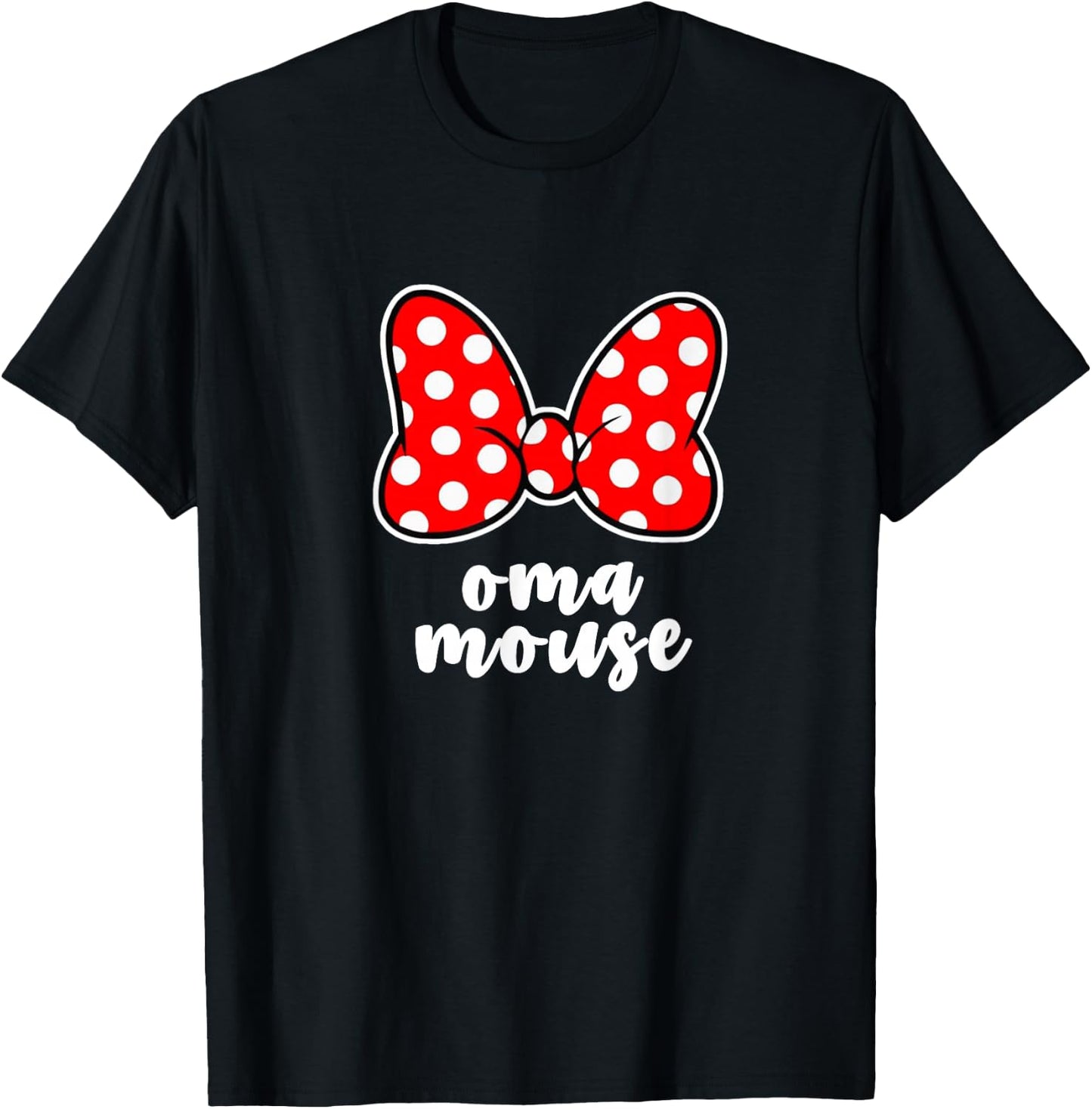 Oma Mouse Family Vacation Bow T-Shirt - T-Shirt | Black