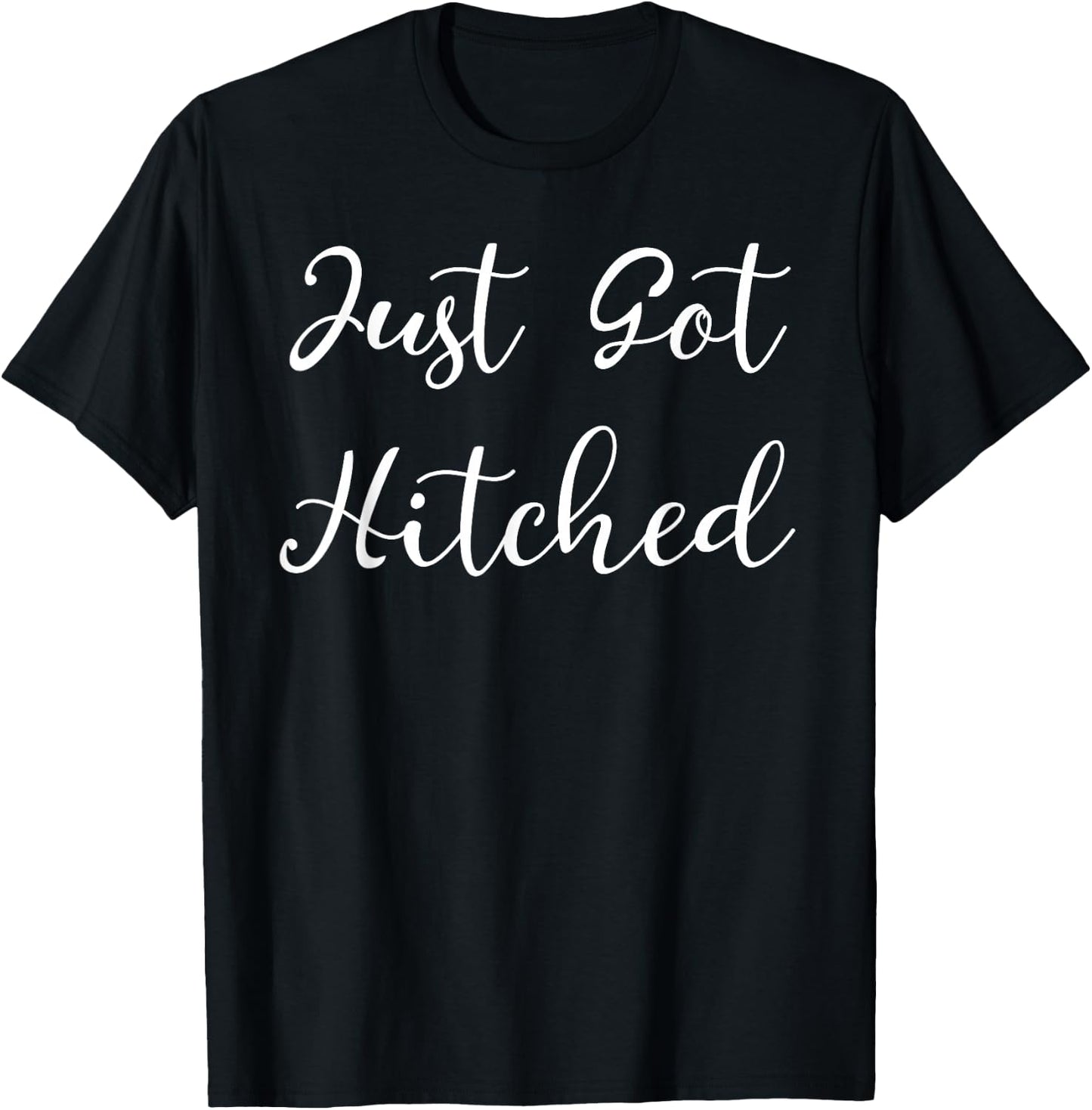 Just Got Hitched Bride Meme Design T-Shirt - T-Shirt | Black