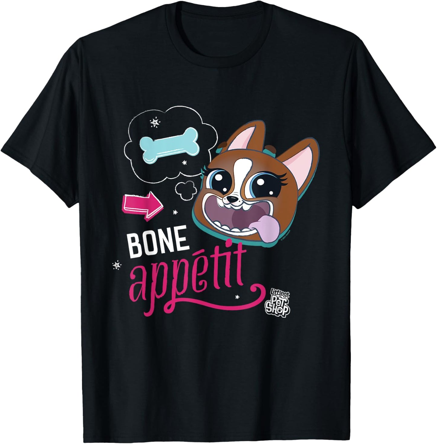 Littlest Pet Shop Dog Bone Appetit Women Girls Kids T-Shirt - T-Shirt | Black