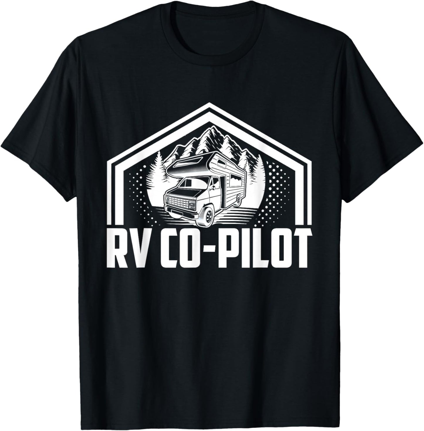 Motorhome Rv Camping Camper Rv Co- Pilot T-Shirt - T-Shirt | Black