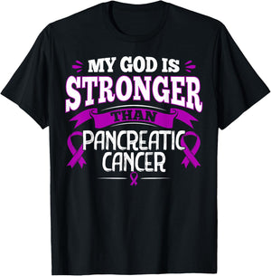 Purple Awareness Ribbon - Pancreatic Cancer Survivor T-Shirt - T-Shirt | Black