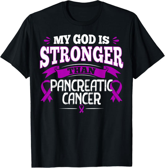 Purple Awareness Ribbon - Pancreatic Cancer Survivor T-Shirt - T-Shirt | Black