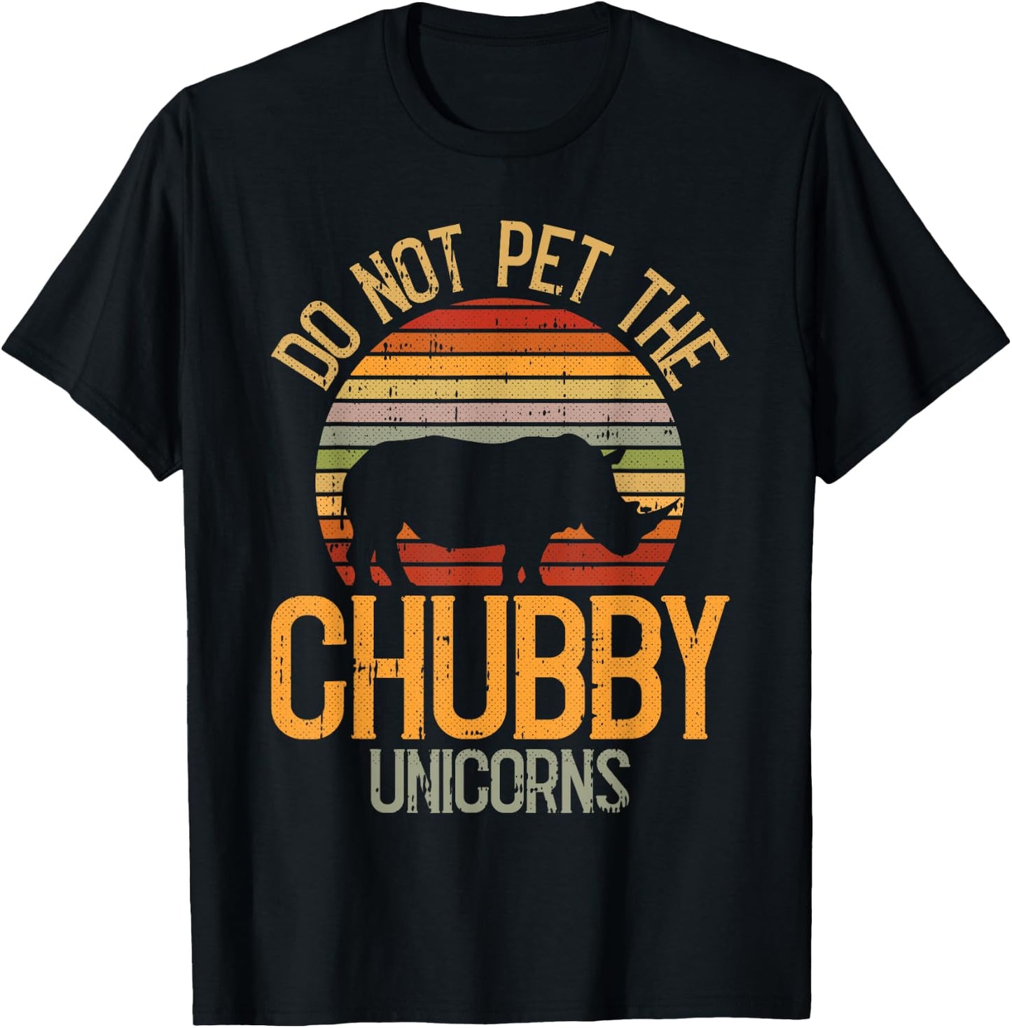 Do Not Pet The Chubby Unicorn Lazy Halloween Costume Rhino T-Shirt - T-Shirt | Black