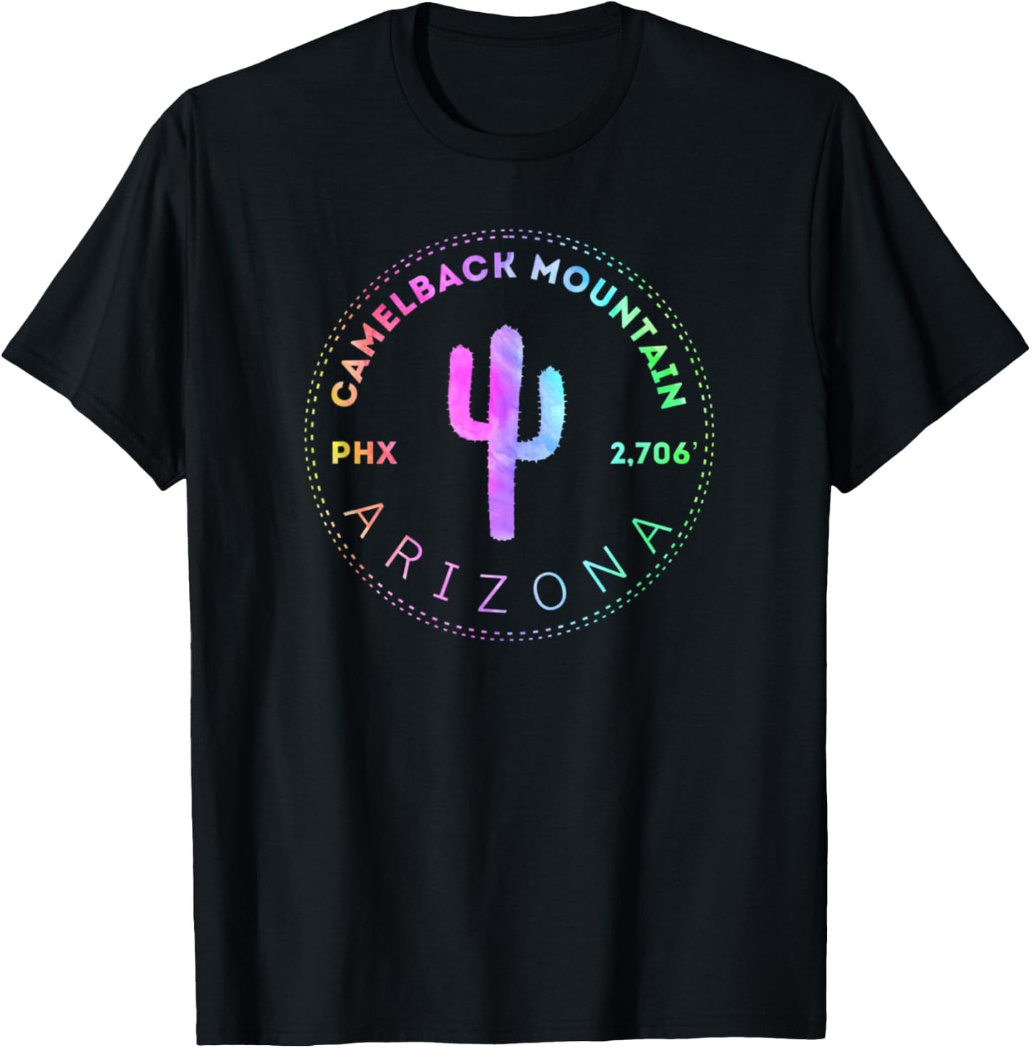 Camelback Mountain - Phoenix Arizona Climbing Hiking Tie Dye T-Shirt - T-Shirt | Black