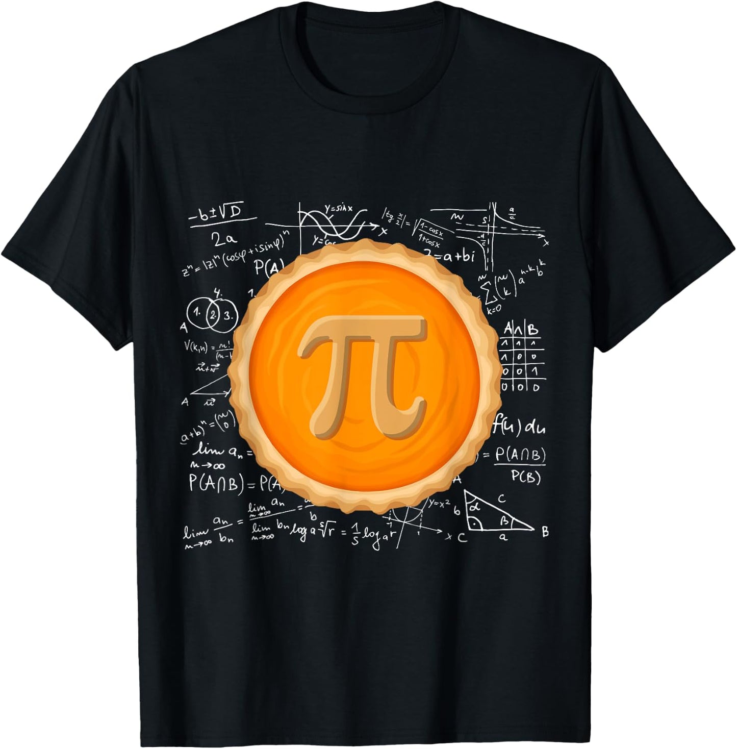 Pumpkin Pie Math Shirt Pi Day Funny Halloween Thanksgiving T-Shirt - T-Shirt | Black
