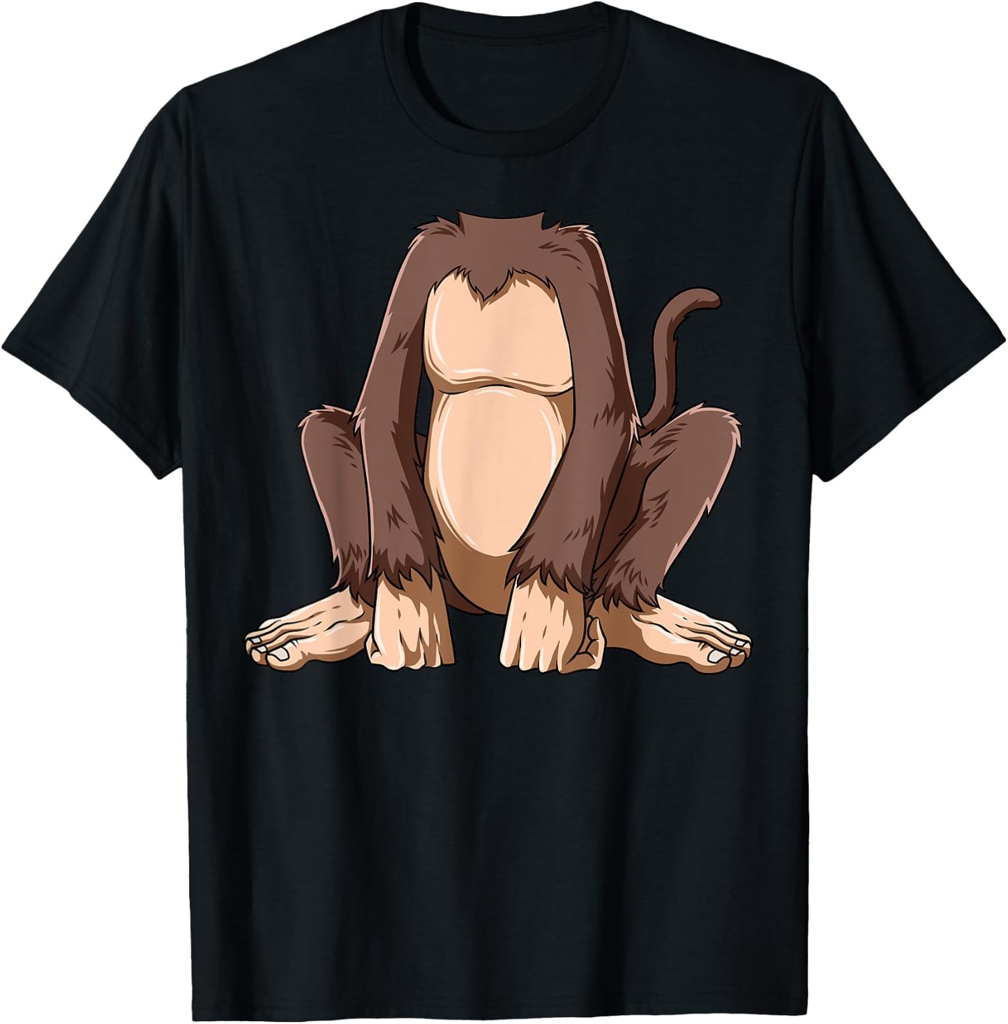 Easy Monkey Costume Monkey Body Headless Monkey Costume T-Shirt - T-Shirt | Black