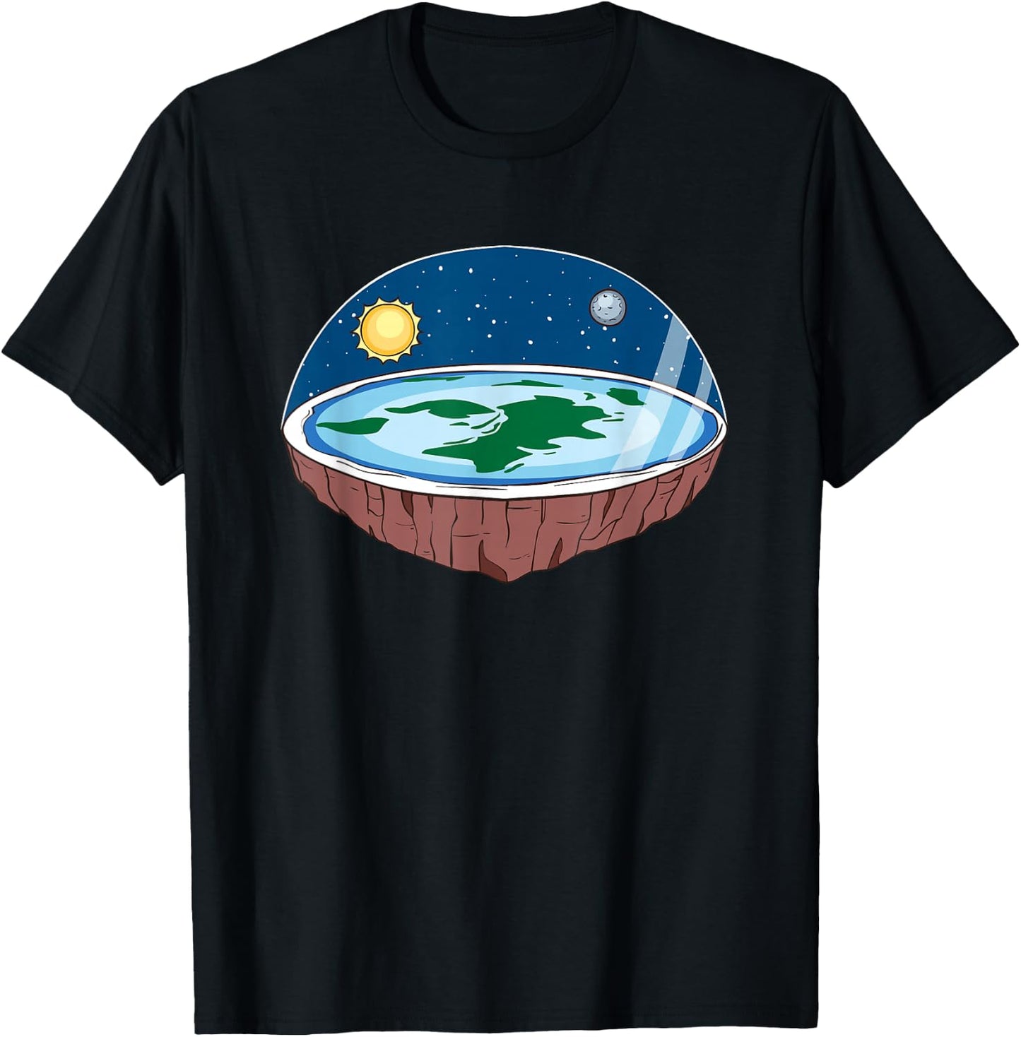 Flat Earth Ice Wall Shirt Flat Theory Society T-Shirt - T-Shirt | Black
