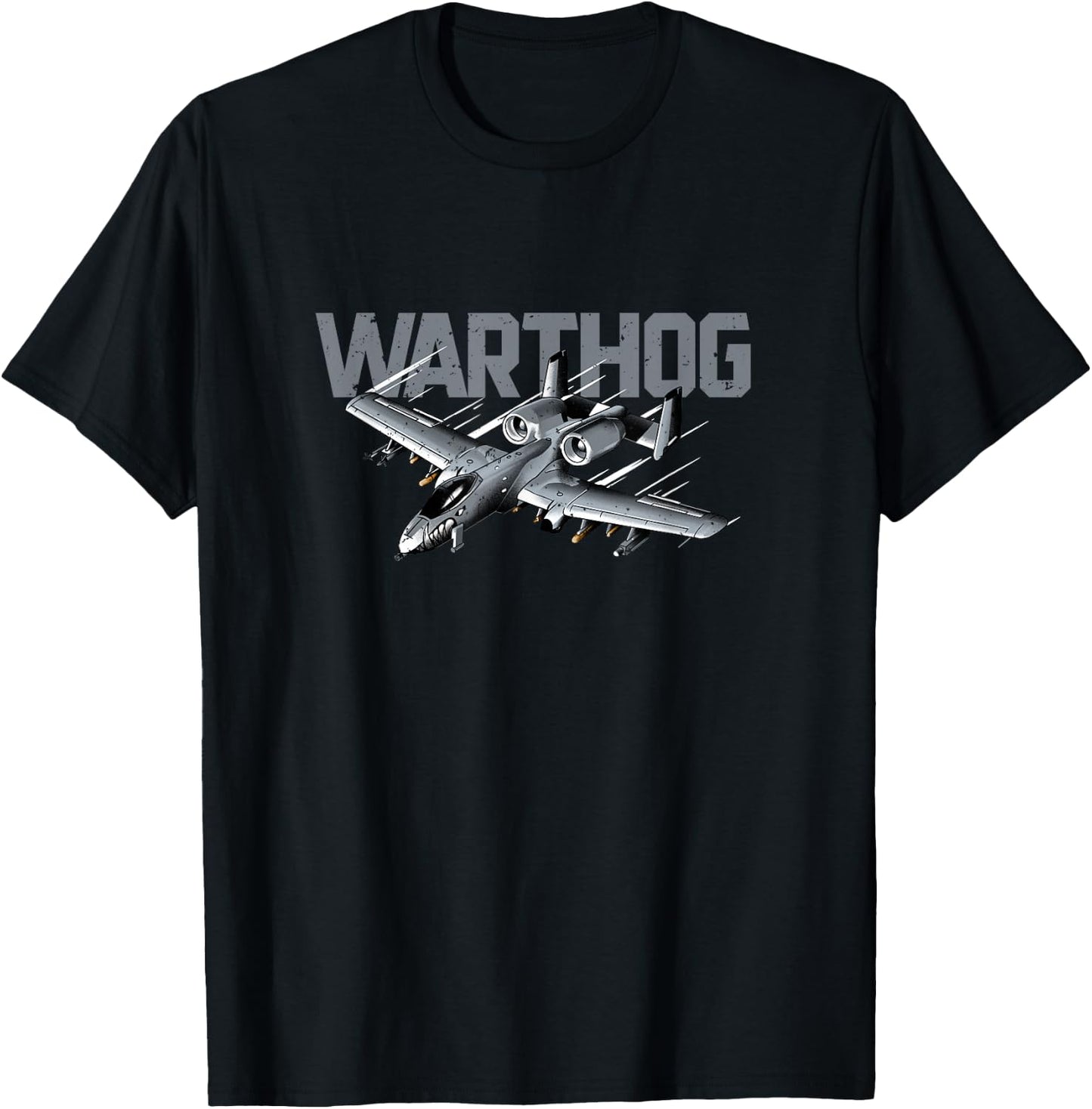 Military Airplane - A-10 Warthog Aircraft T-Shirt - T-Shirt | Black