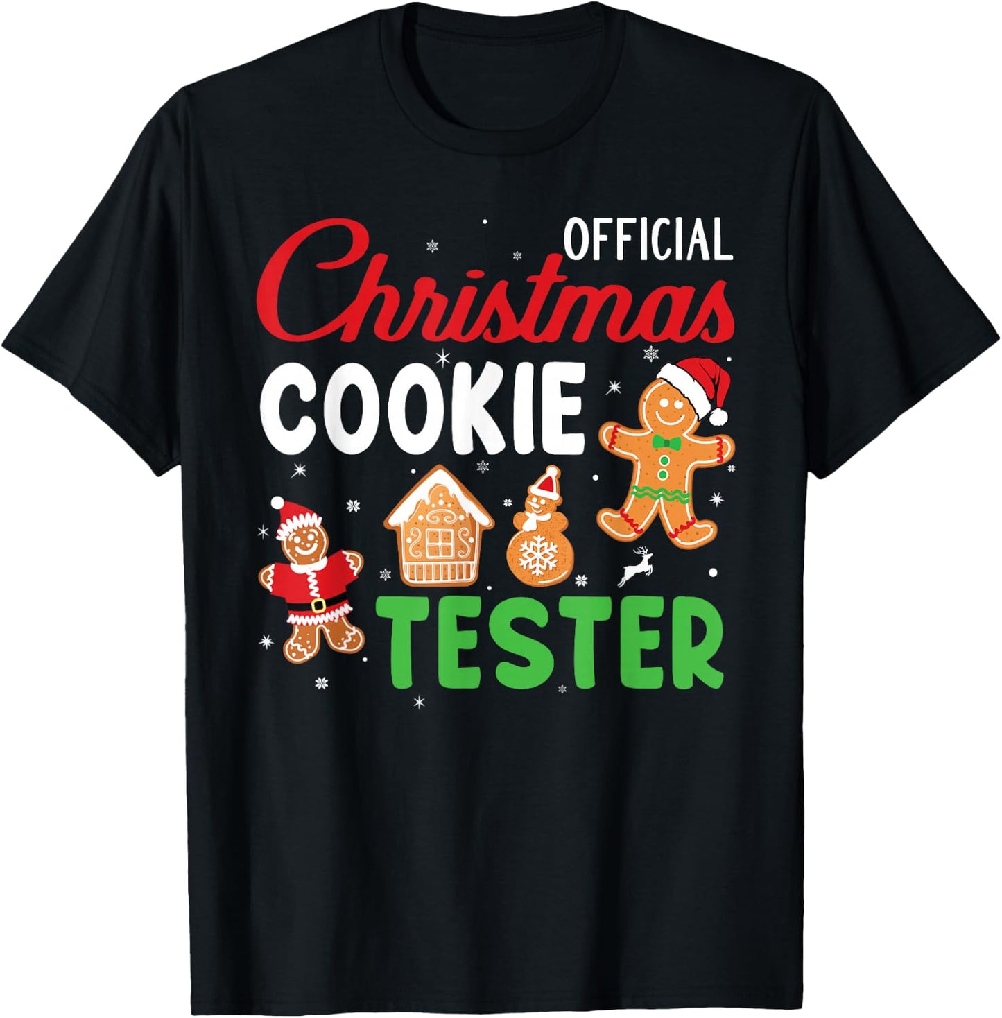 Official Christmas Cookie Tester Baking Crew Family Matching T-Shirt - T-Shirt | Black